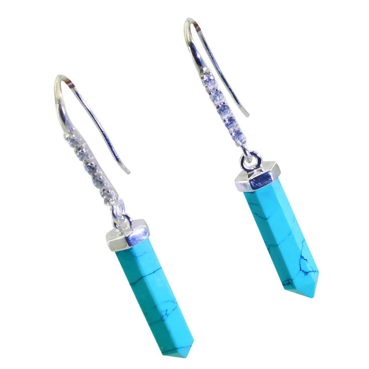 Turquoise Spanish Isabella multiple Dangle Blue 925 Silver Earring - Image 2