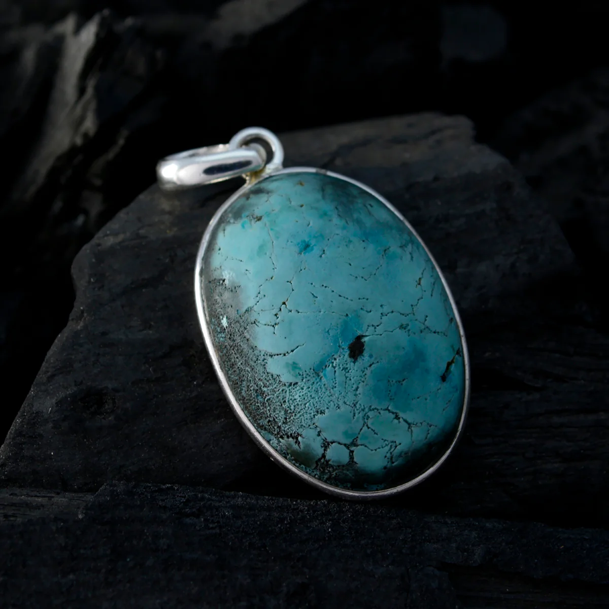 Turquoise Tiny Mexican Silver Solitaire Yasmin Armor Blue Pendant Jewelry - Image 3