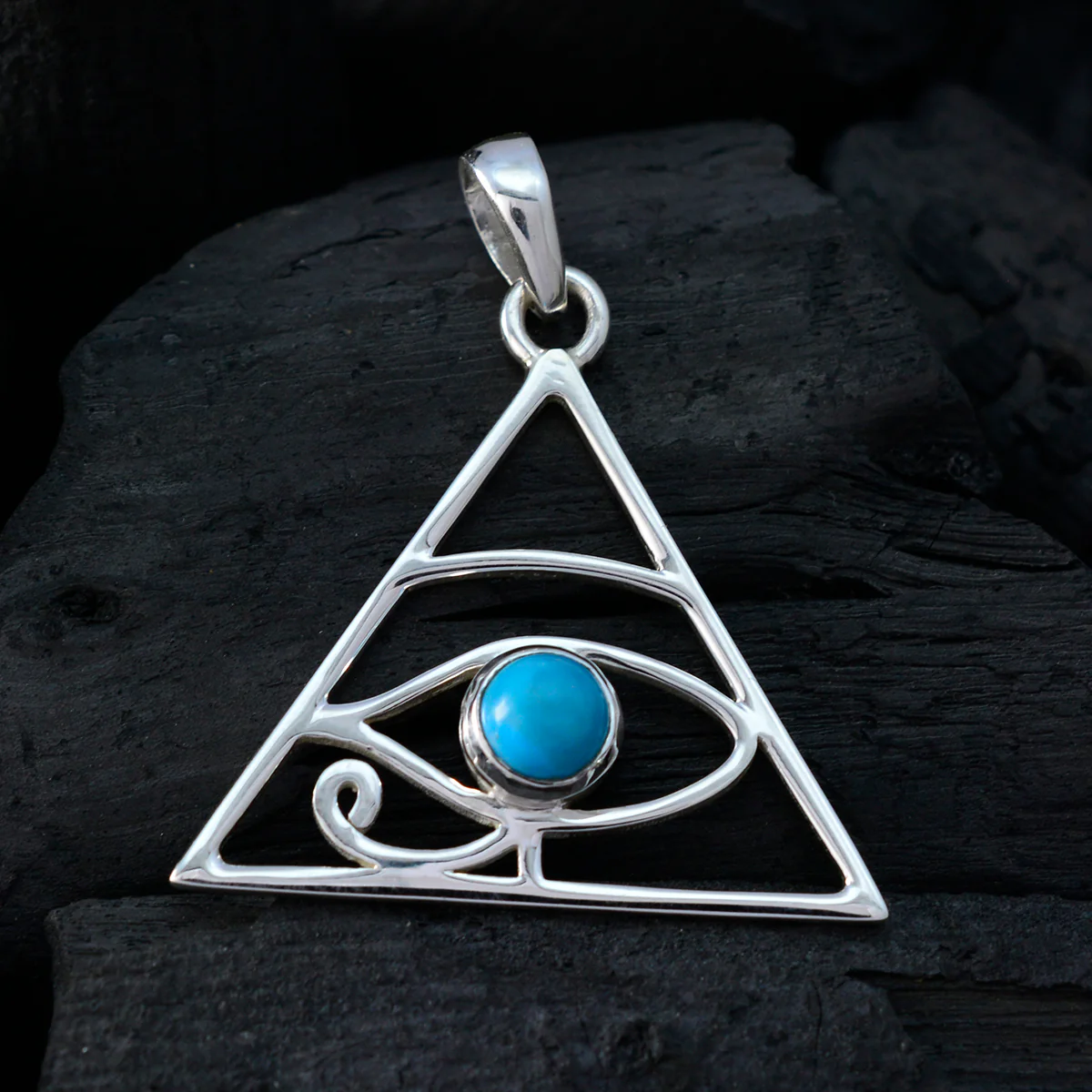 Turquoise Whisper-thin French 92.5 Silver Solitaire Joaquina Rope-Wire Blue Pendant Jewellery - Image 3