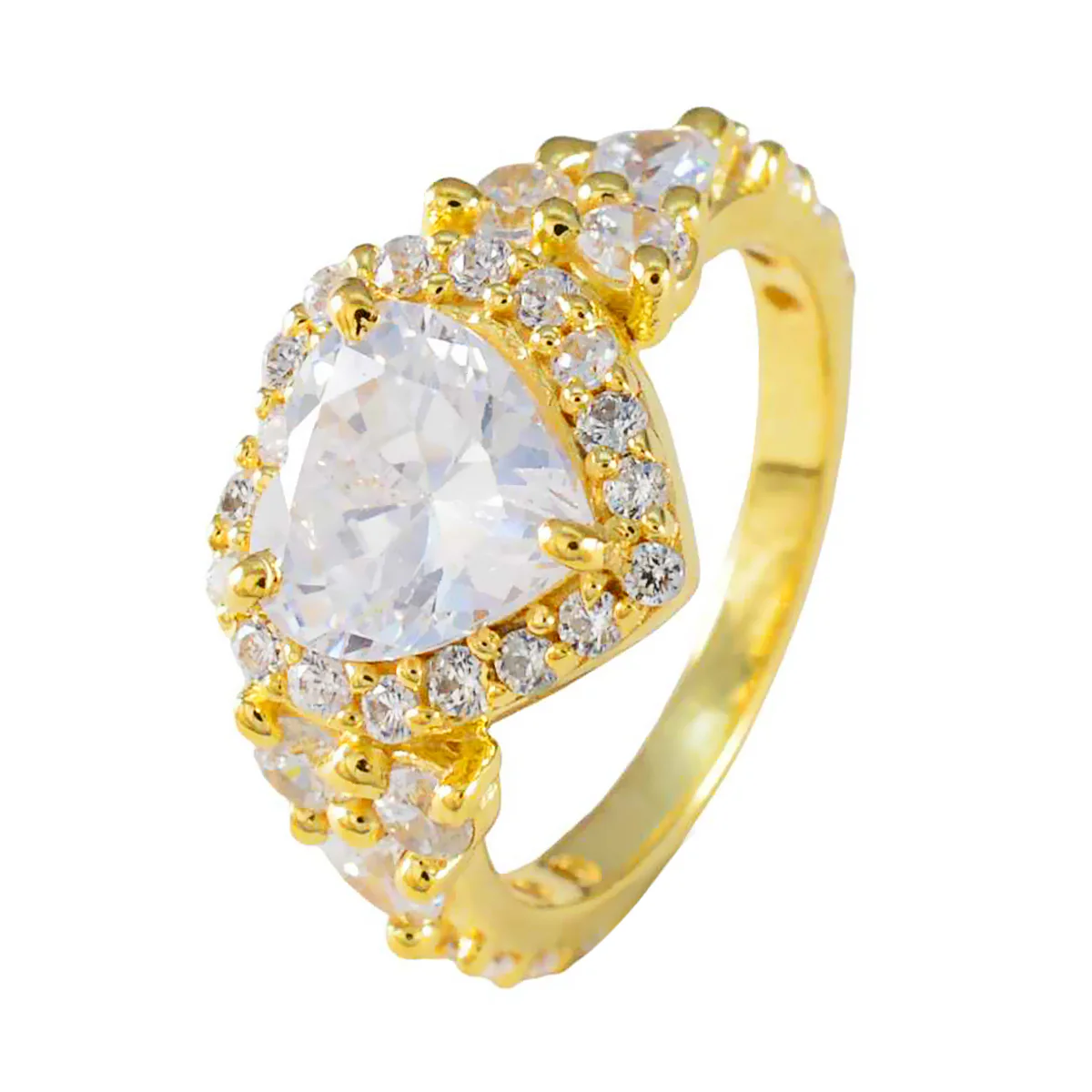 White CZ Halo Indian 92.5 Silver White Gems Whisper-thin Heart Ring Jewelry - Image 2