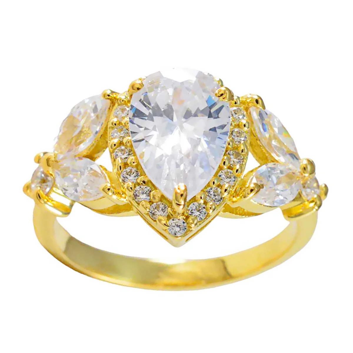 White CZ Halo Indian 925 Silver White Gemstone Whisper-thin propsel Ring Jewelry - Image 3