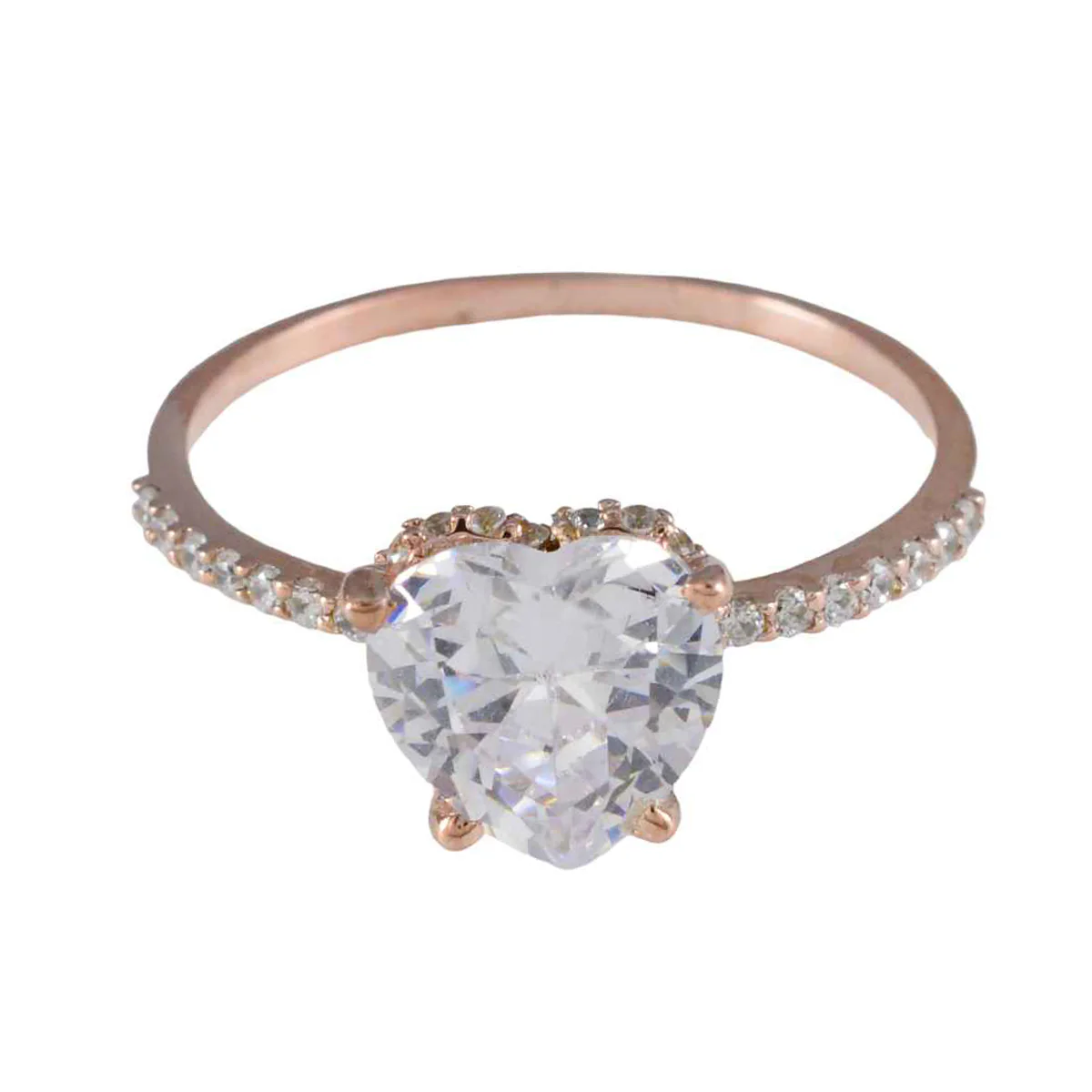 White CZ Halo Indian Silver White Gemstones Whisper-thin Heart Ring Jewelry