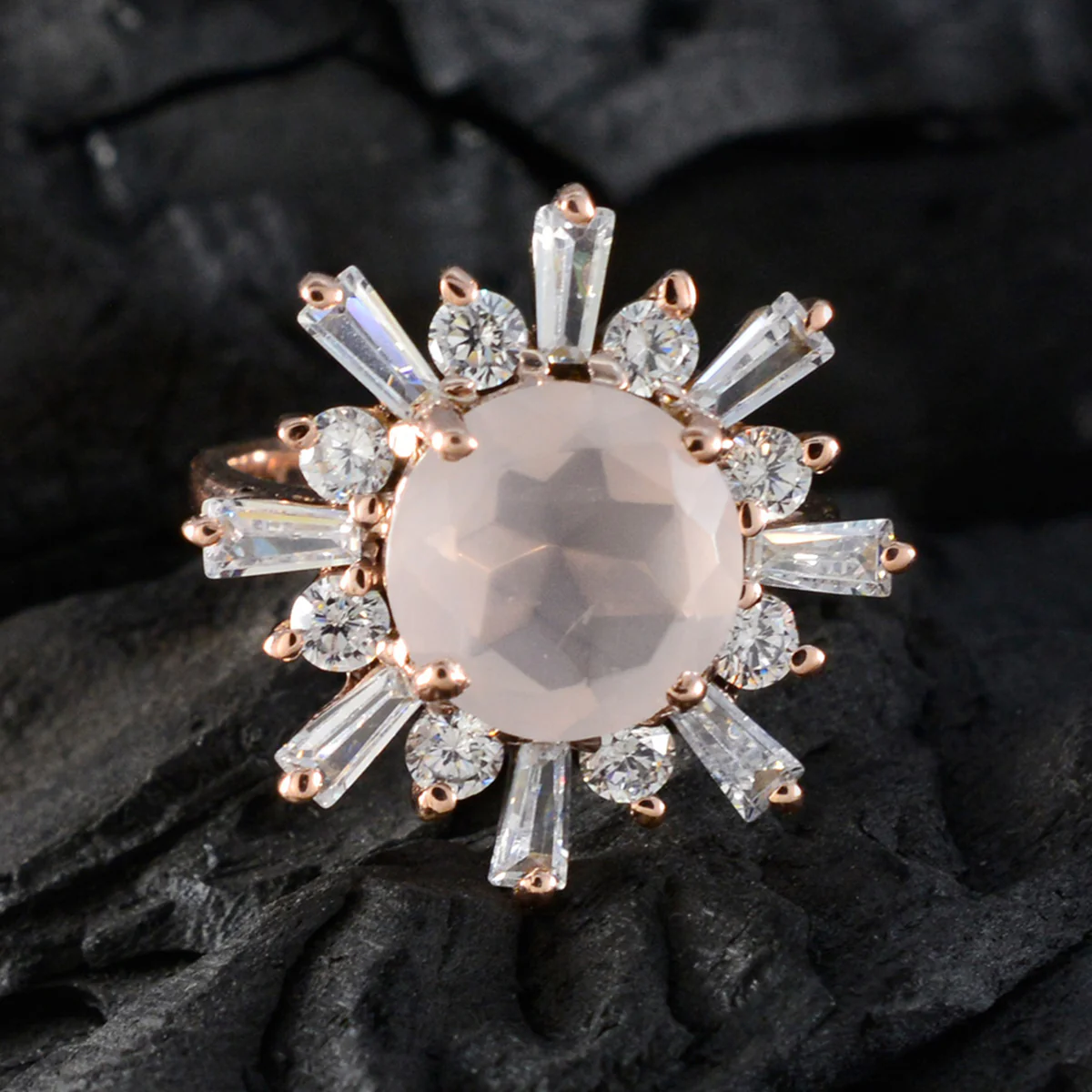 White CZ Halo Korean 925 Silver White Gemstones Whisper-thin wedding Ring Jewelry - Image 4