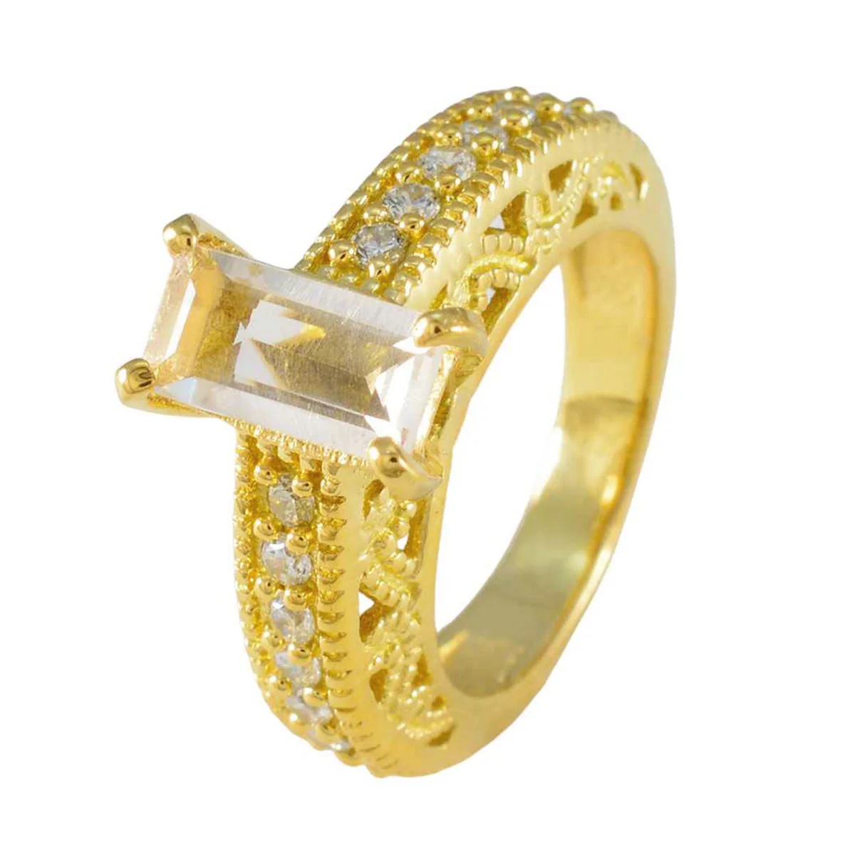 White CZ Halo Latin American 925 Silver White Gems Minimal Promise Ring Jewellery - Image 2