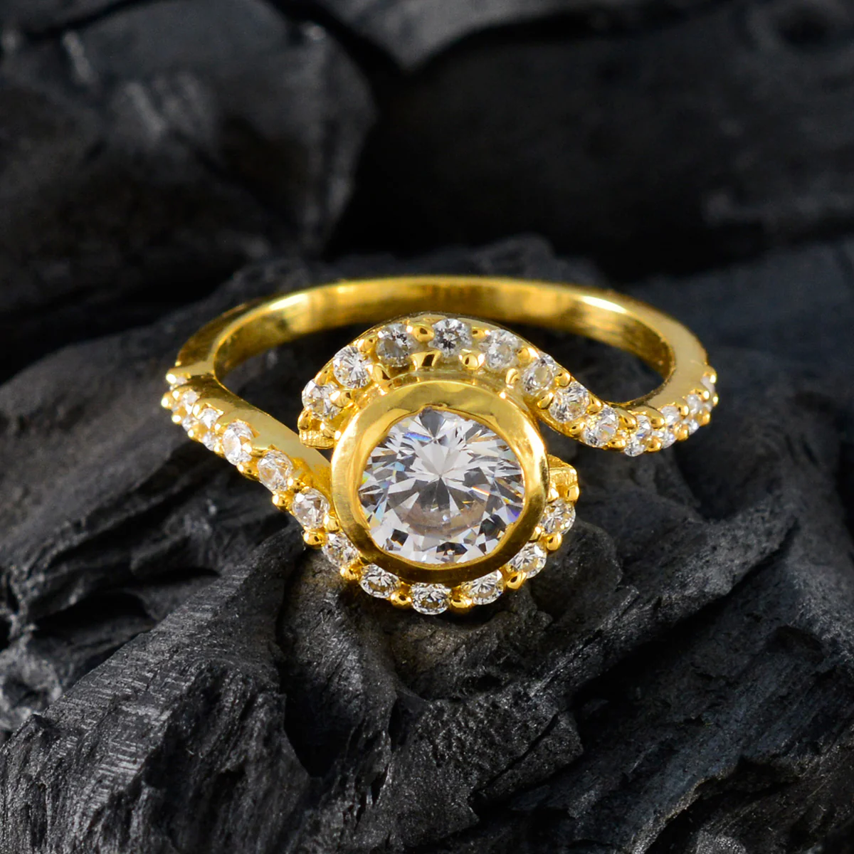 White CZ Halo Latin American 925 Sterling Silver White Gemstones Delicate Luxurious Ring Jewellery - Image 4