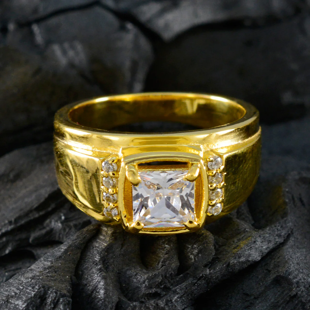 White CZ Halo Latin American Silver White Gemstone Mid-weight Love Ring Jewellery - Image 4