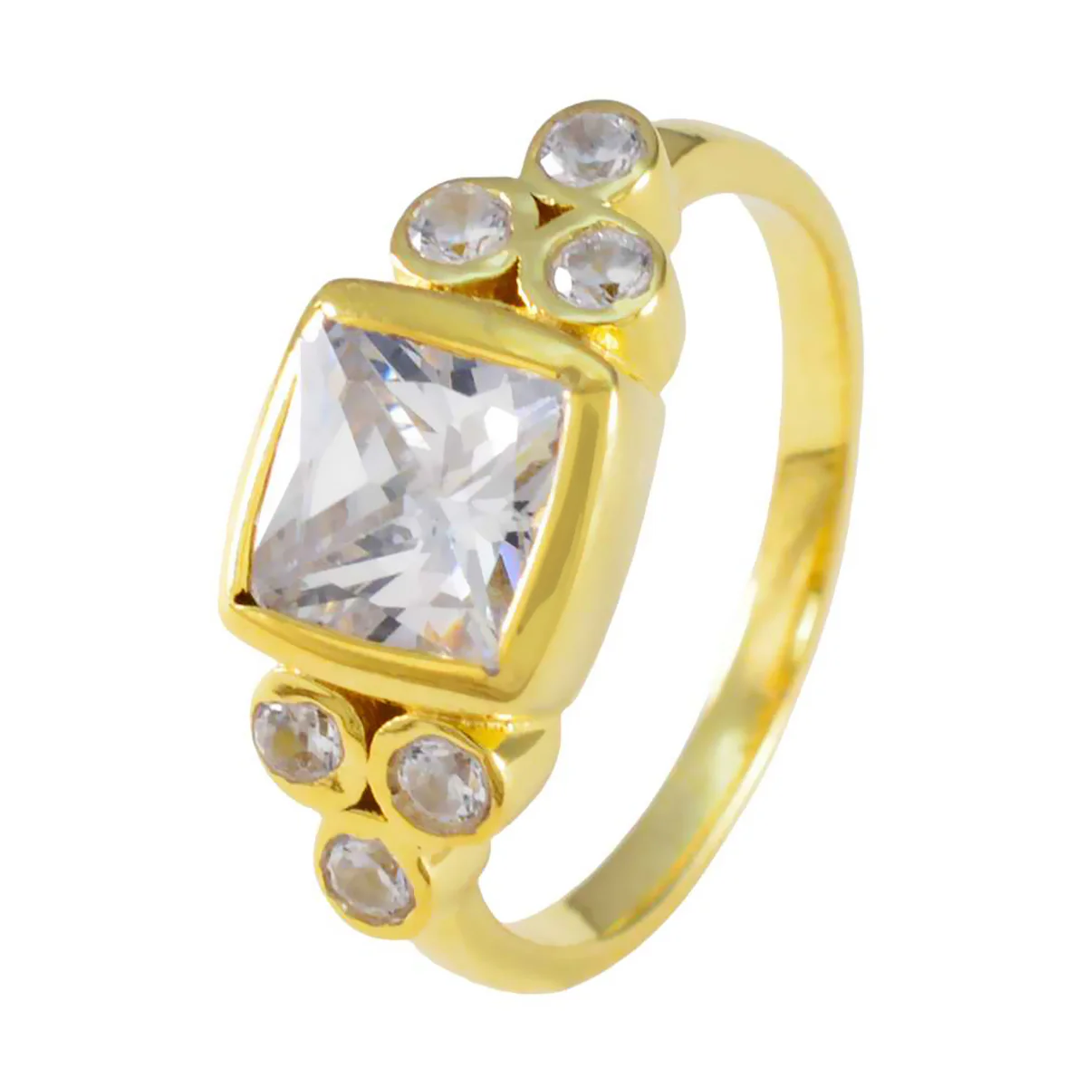White CZ Hepta Latin American Sterling Silver White Gemstone Delicate Glamorous Ring Jewellery - Image 2