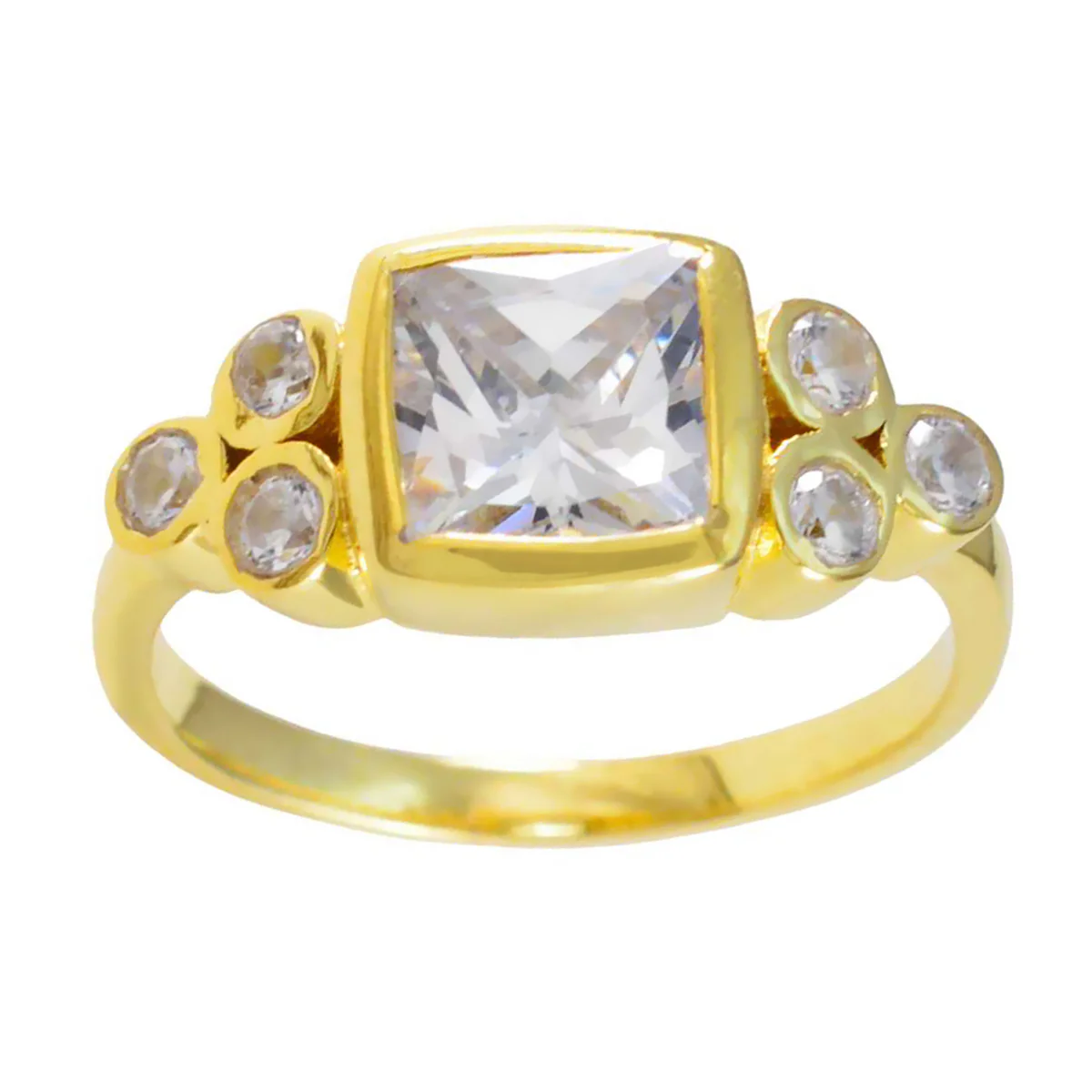 White CZ Hepta Latin American Sterling Silver White Gemstone Delicate Glamorous Ring Jewellery - Image 3