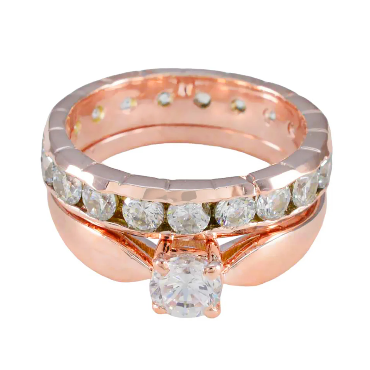 White CZ multiple Latin American 925 Silver White Gemstone Minimal Engagement Ring Jewellery