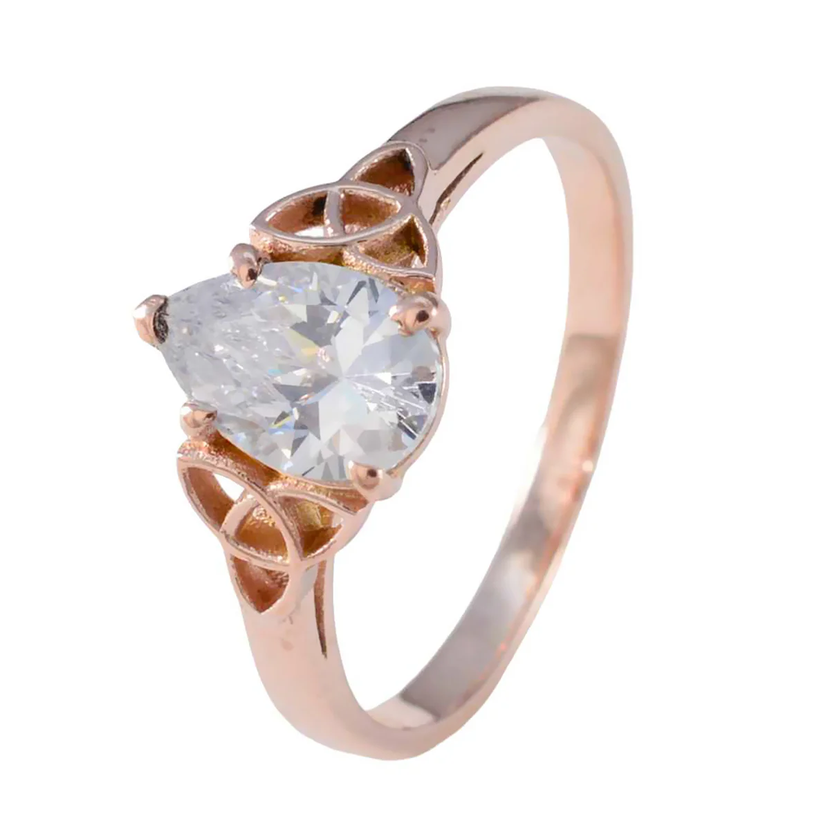 White CZ Solitaire American 925 Silver White Gemstone Delicate Luxurious Ring Jewelry - Image 2