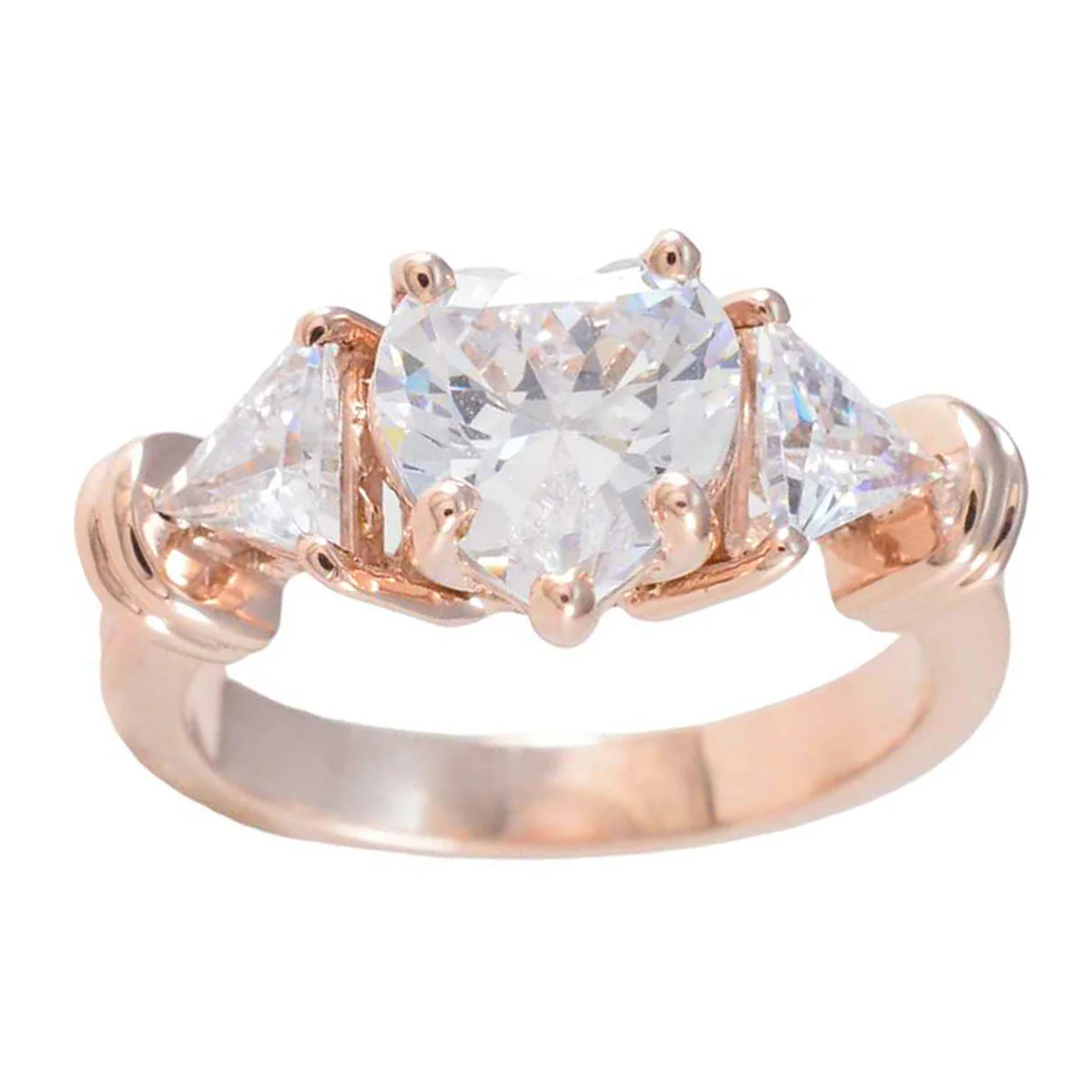 White CZ Trilogy Indian 92.5 Silver White Gems Slim Trendy Ring Jewelry - Image 3