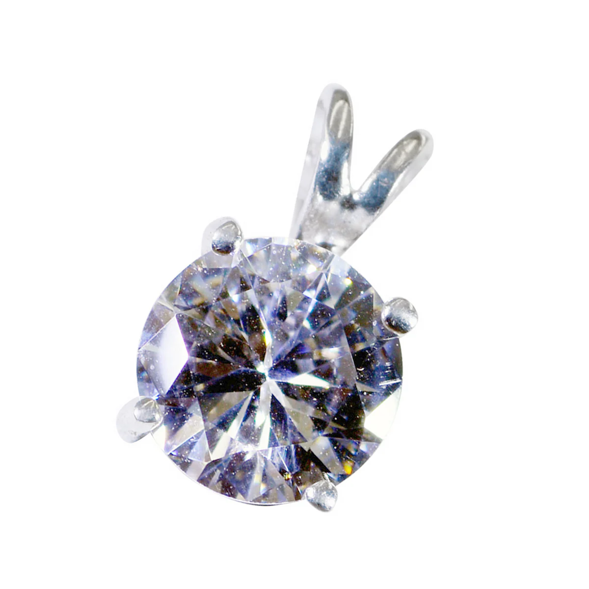 White CZ Whisper-thin French Silver Solitaire Bianca Armor White Pendant Jewelry - Image 3