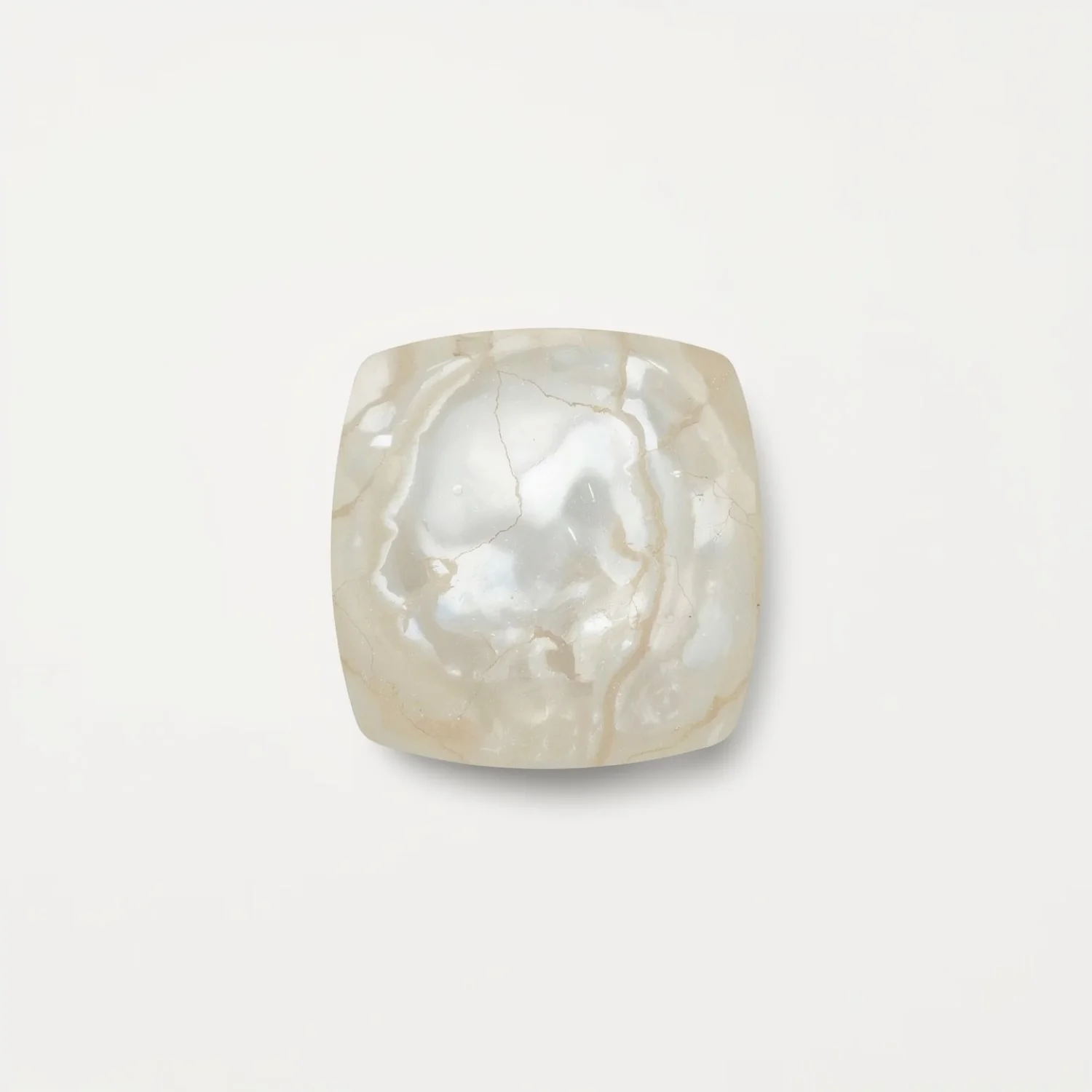 White Pearl  10PC Tiny 4x4 MM Square Cabochon White Genuine Precious Precious Gemstone