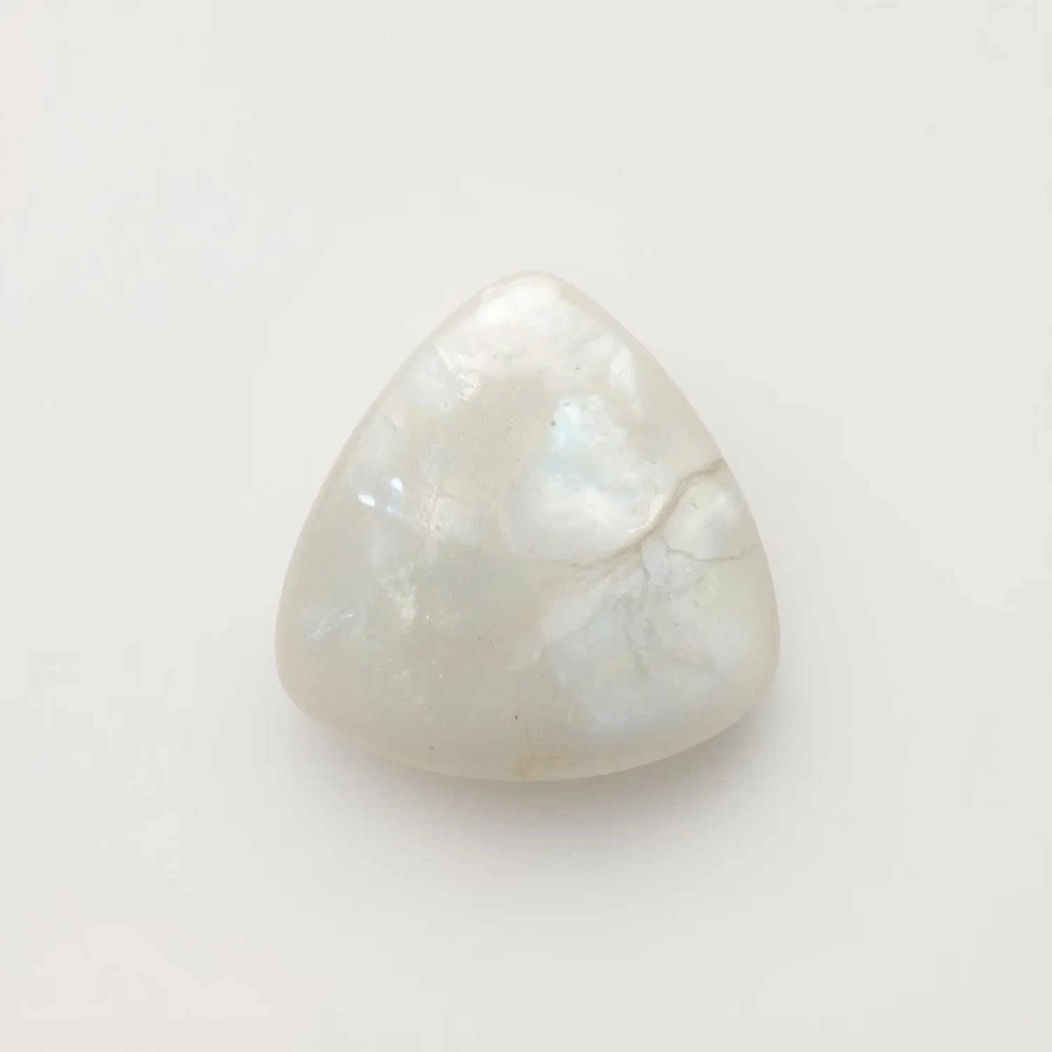 White Pearl  10PC Tiny 4x4 MM Triangle Cabochon White Lustrous Precious Loose Gemstone - Image 2