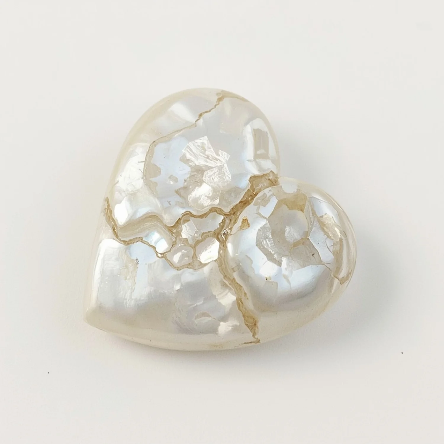 White Pearl 1PC Large 10x10 MM Heart Cabochon White Shine Precious Loose Gems - Image 2