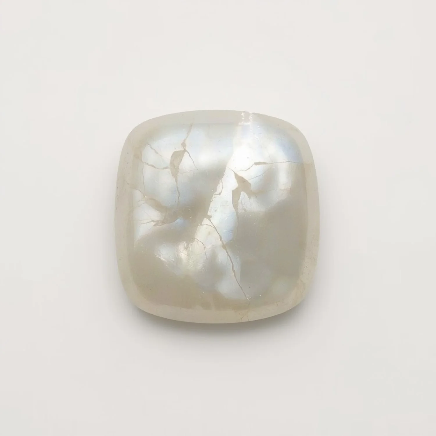 White Pearl 1PC Large 10x10 MM Square Cabochon White Polished Precious Precious Gemstone