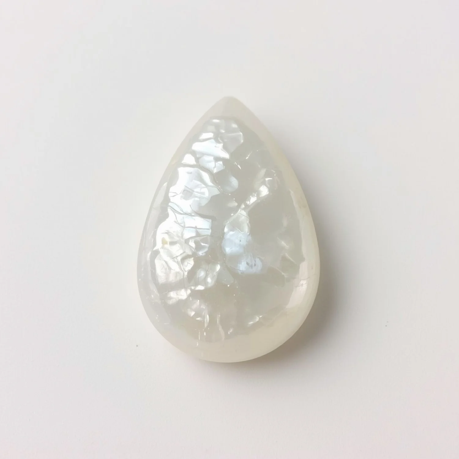 White Pearl  1PC Large 8x12 MM Pear Cabochon White Genuine Precious Precious Gemstone - Image 2