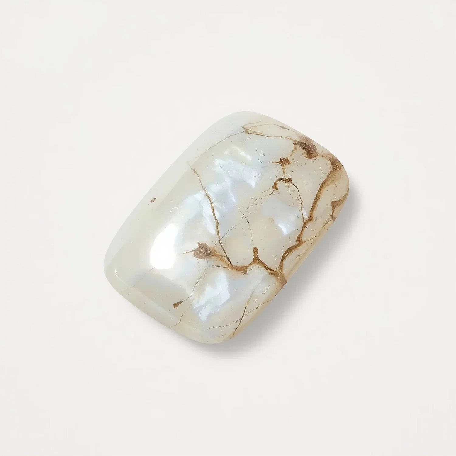 White Pearl  1PC Medium 7x10 MM Emerald Cabochon White Superior Precious Gems - Image 2