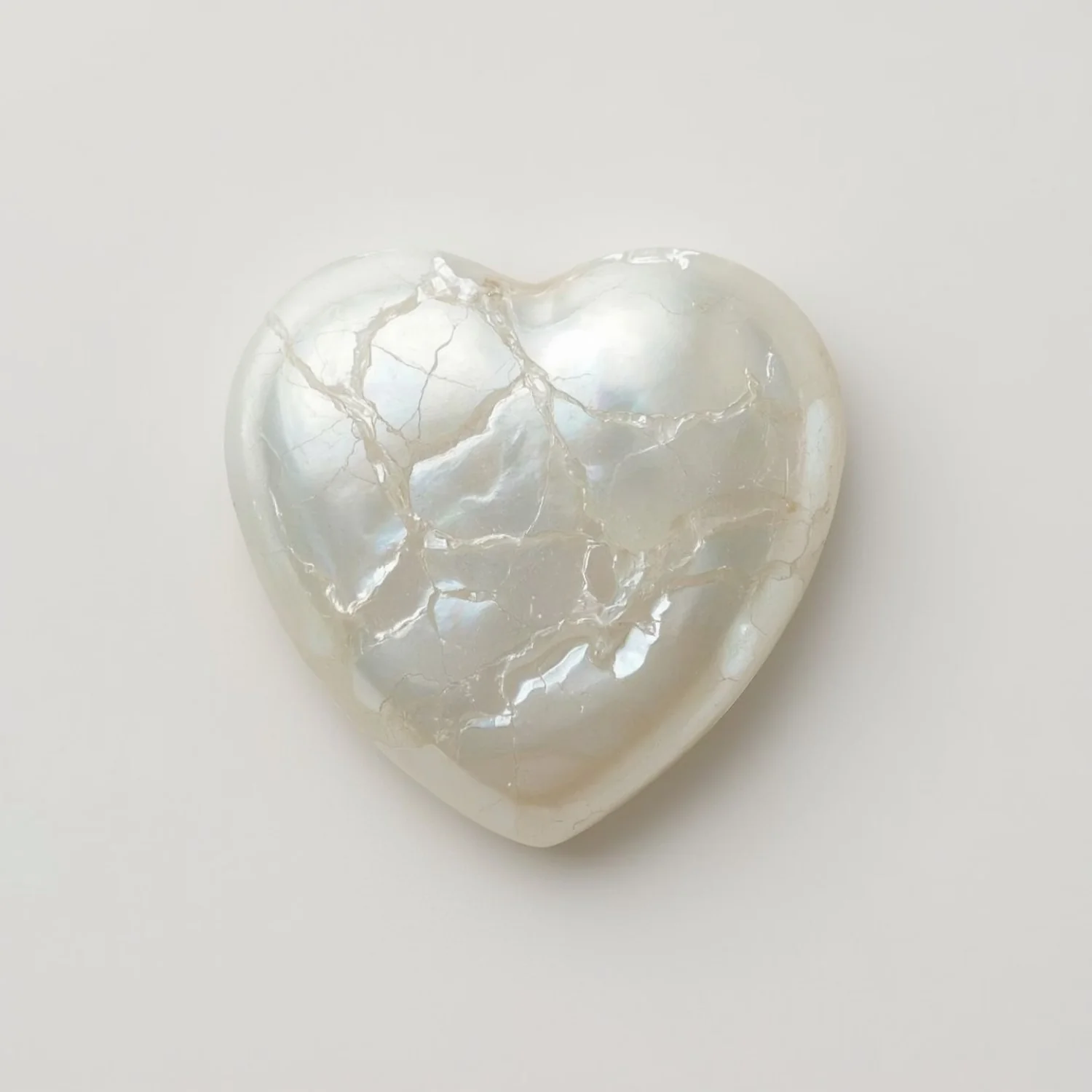 White Pearl 1PC Medium 9x9 MM Heart Cabochon White Lustrous Precious Gems - Image 2