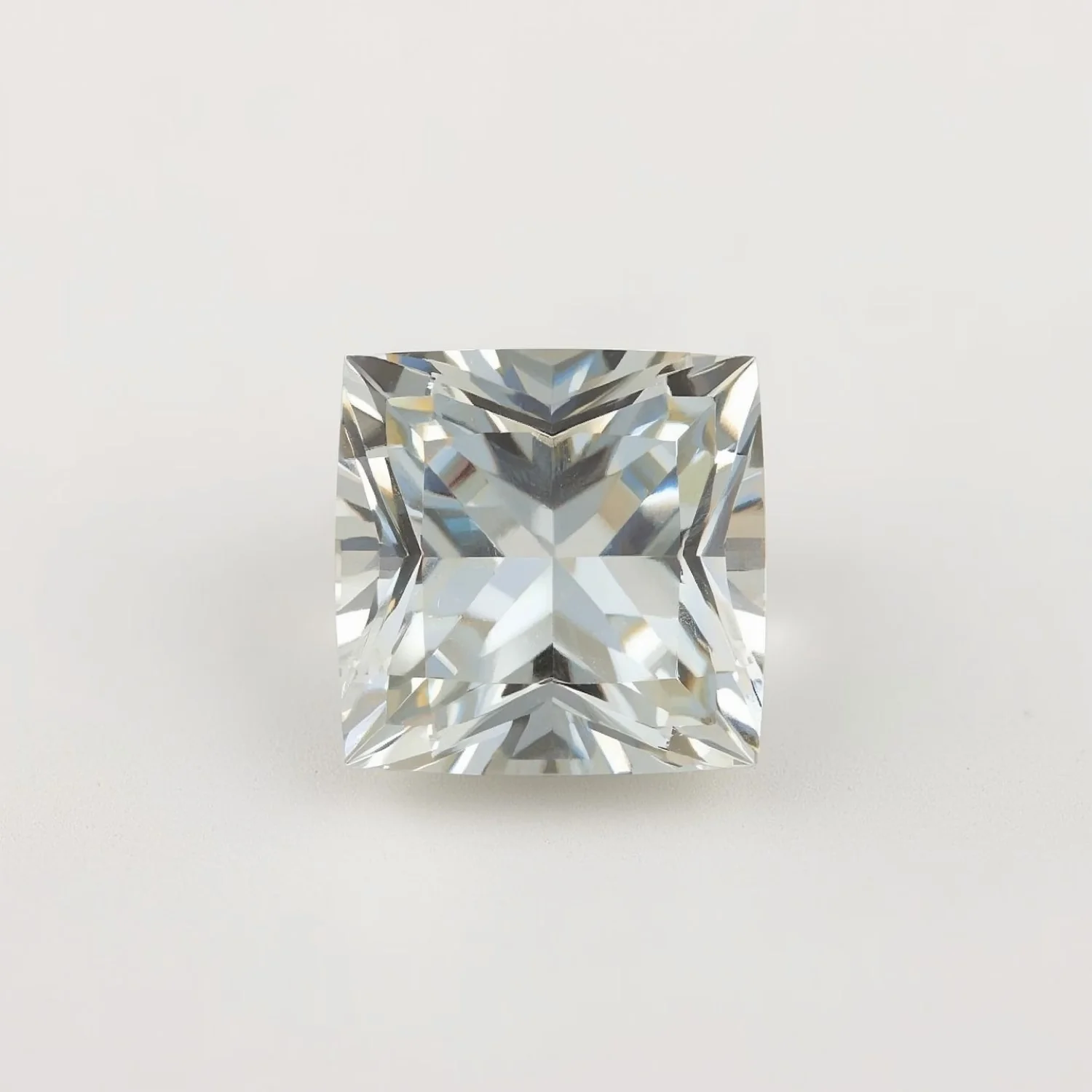 White Topaz 1PC Large 10x10 MM Square Faceted White Shine Semi Precious Loose Gems - Image 2