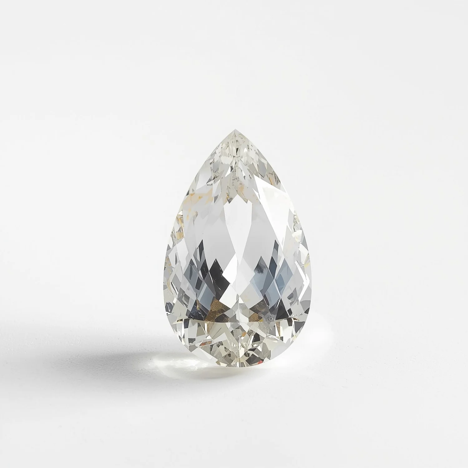 White Topaz 1PC Large 10x12 MM Pear Faceted White Pure Semi Precious Loose Gems - Image 2