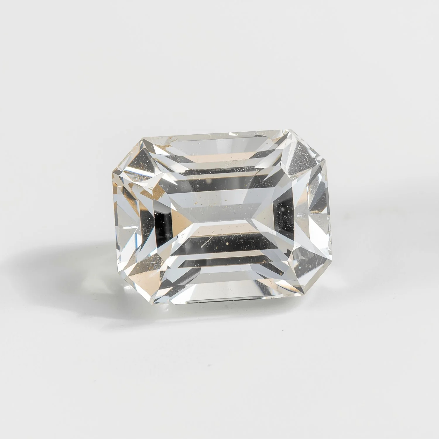 White Topaz 1PC Medium 8x10 MM Emerald Faceted White Superior Semi Precious Gems - Image 2