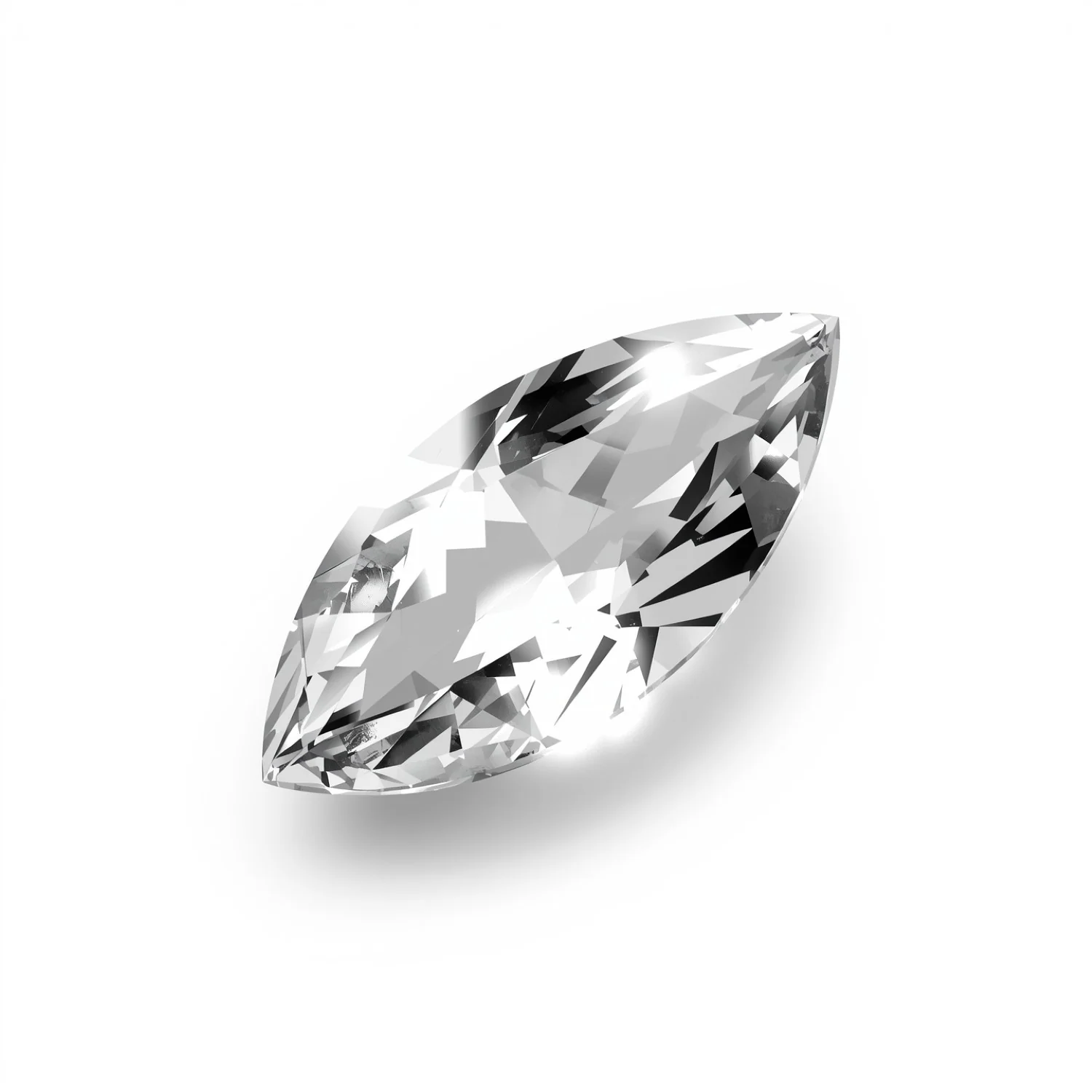 White Topaz 1PC Small 5x10 MM Marquise Faceted White Luster Semi Precious Loose Gems - Image 2
