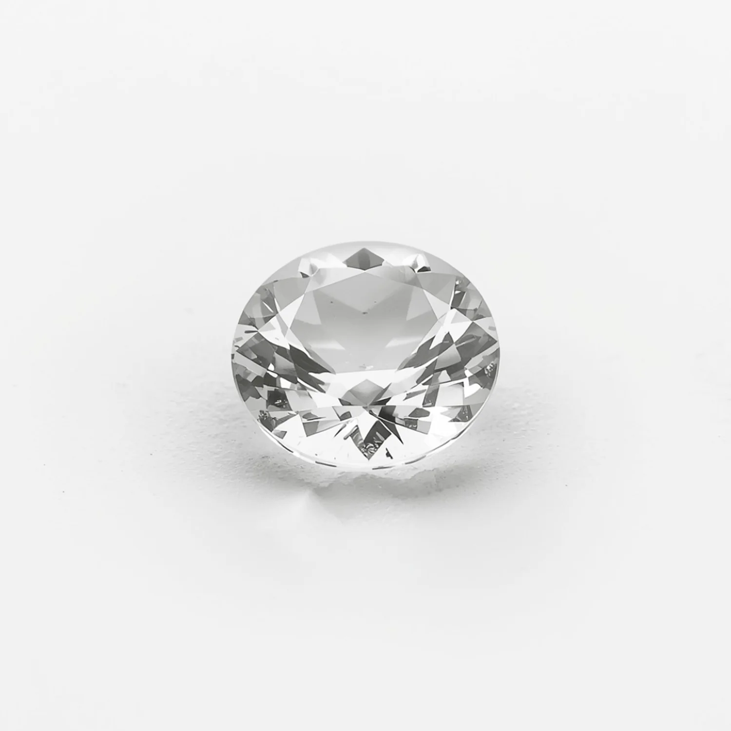 White Topaz 1PC Tiny 5x5 MM Round Faceted White Sparkling Semi Precious Gems - Image 2