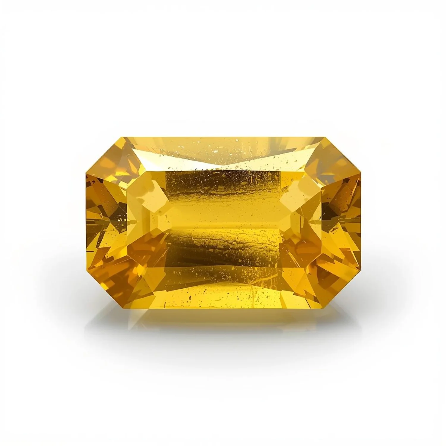 Yellow Sapphire 1PC Chunky 13x18 MM Emerald Faceted Yellow Luster Precious Loose Gems