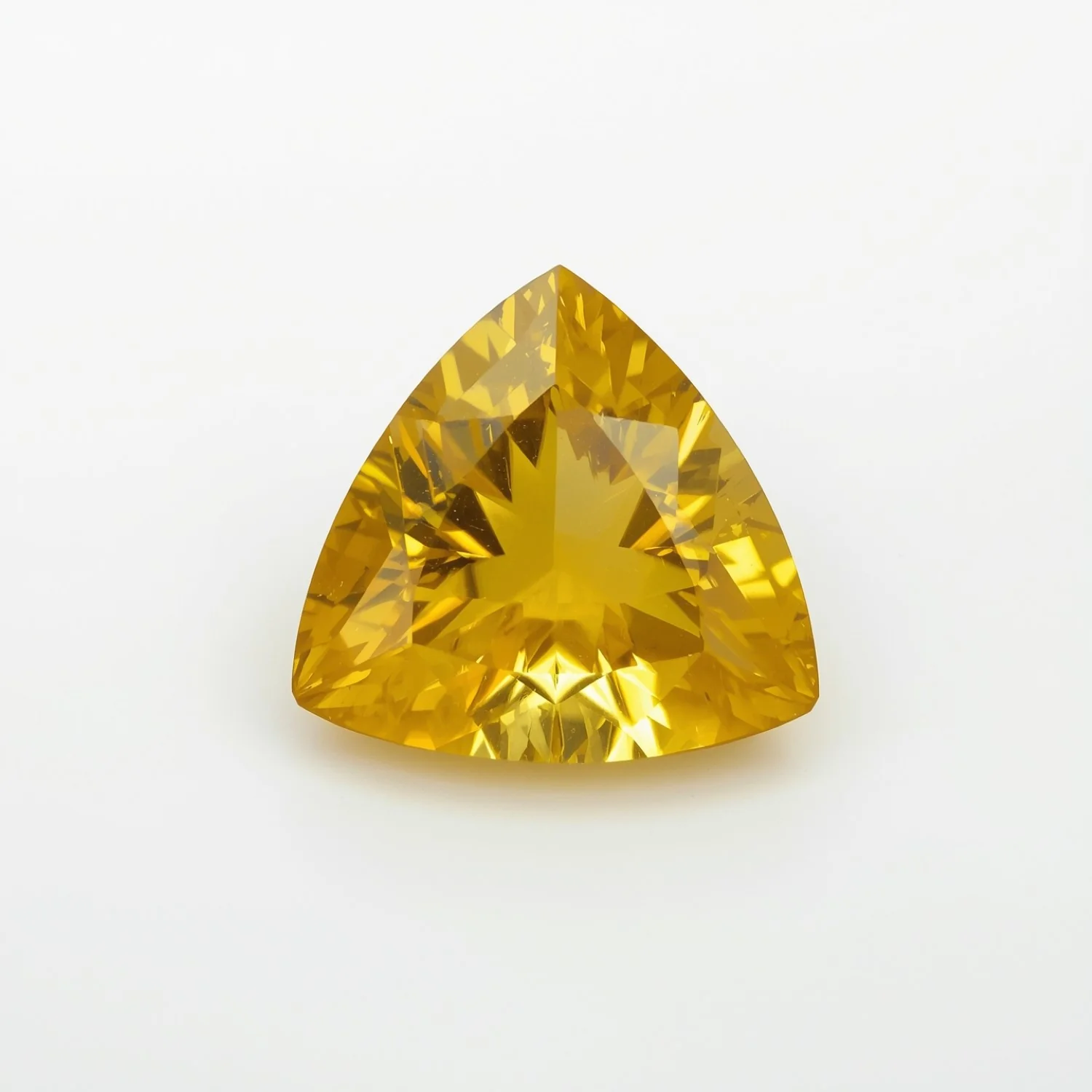 Yellow Sapphire 1PC Chunky 14x14 MM Triangle Faceted Yellow Genuine Precious Loose Gemstones - Image 2