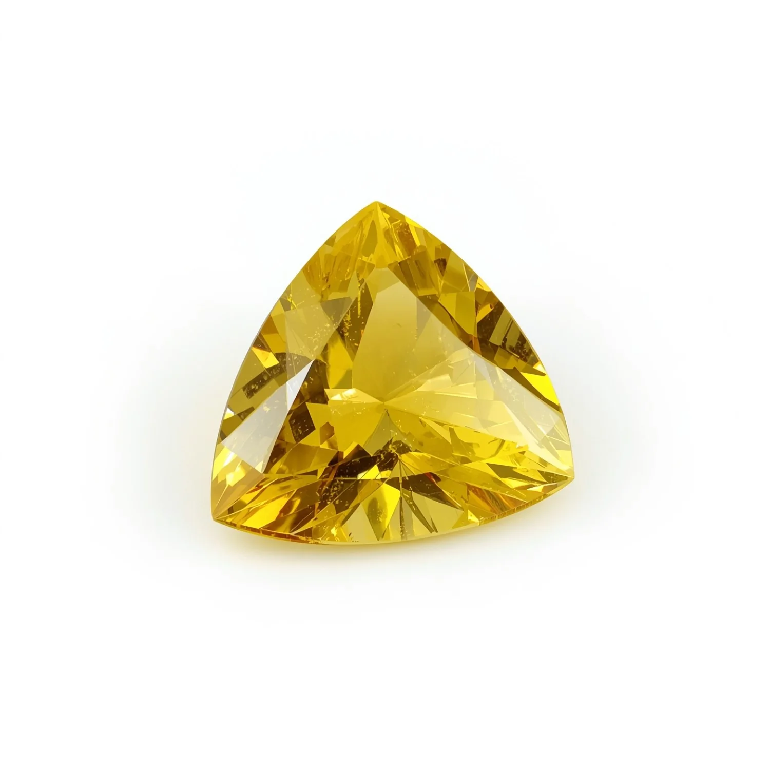 Yellow Sapphire 1PC Medium 9x9 MM Triangle Faceted Yellow Lustrous Precious Loose Gemstone - Image 2