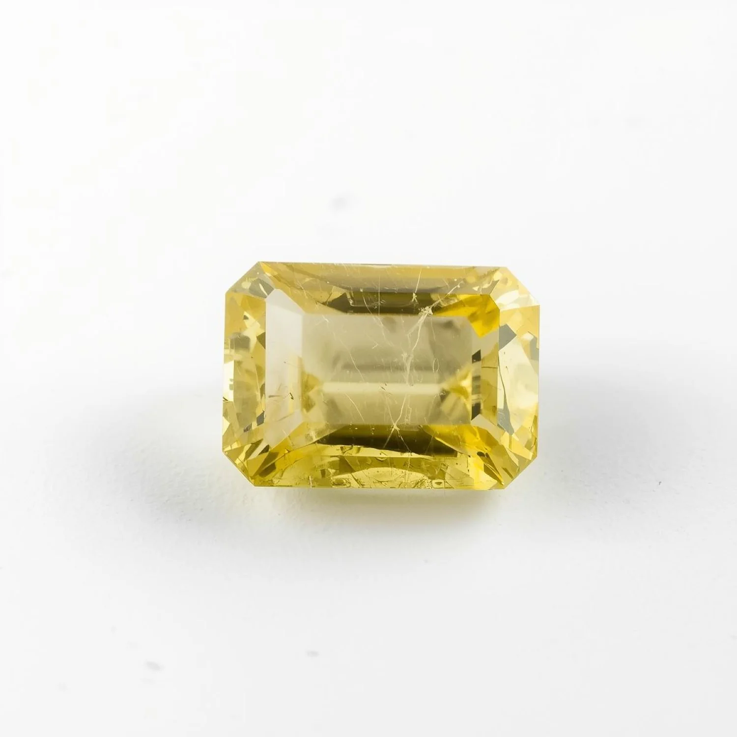 Yellow Sapphire 1PC Small 6x8 MM Emerald Faceted Yellow High-Quality Precious Loose Gemstones - Image 2
